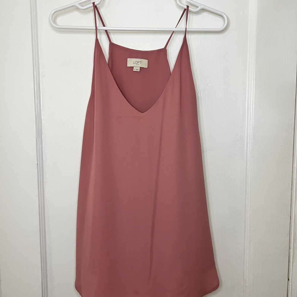 LOFT Pink Asymmetrical Camisole Top